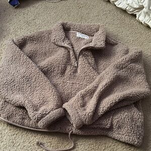 Hot Topic Taupe Sherpa Jacket